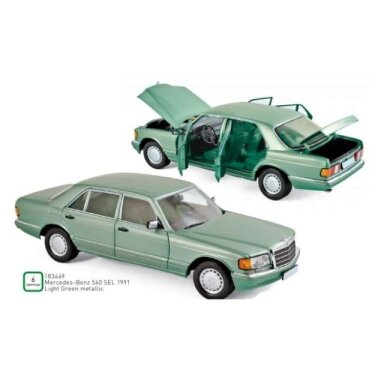 NOREV 1/18 1991 Mercedes-Benz 560 SEL, light green metallic