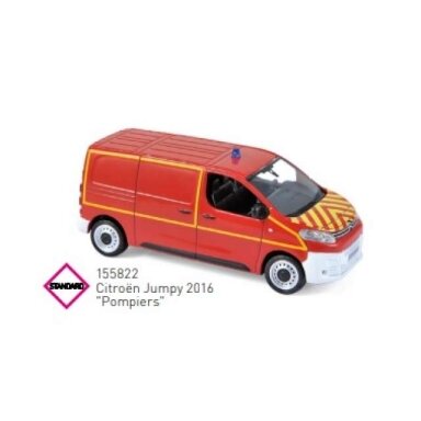 PRE-ORD3R NOREV 1/43 2016 Citroen Jumpy *Pompiers*, red