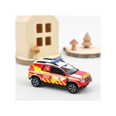 PRE-ORD3R NOREV 1/43 2020 Dacia Duster Pompiers *Secours Medical 57*, red/yellow