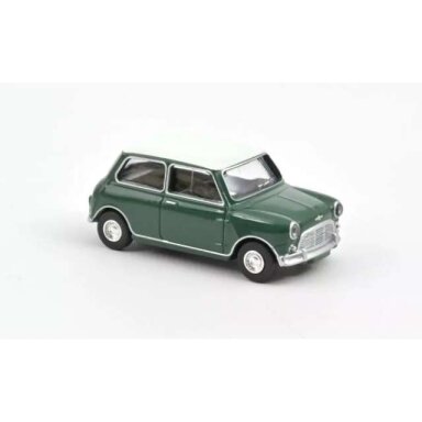 PRE-ORD3R NOREV 1/54 1964 Mini Cooper S, green with white roof