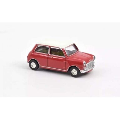 PRE-ORD3R NOREV 1/54 1964 Mini Cooper S, red and white roof