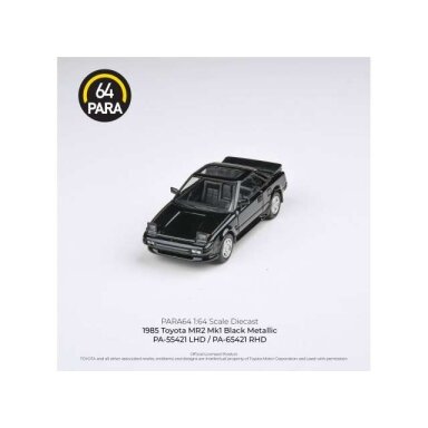 PRE-ORD3R Para64 Modeliukas 1/64 1985 Toyota MR2 MKI, black with pop up lights (cars in a deluxe Acrylic window box) PRE-ORD3R Para64 Modeliukas 1/64 1985 Toyota MR2 MKI, black with pop up lights (cars in a deluxe Acrylic window box)