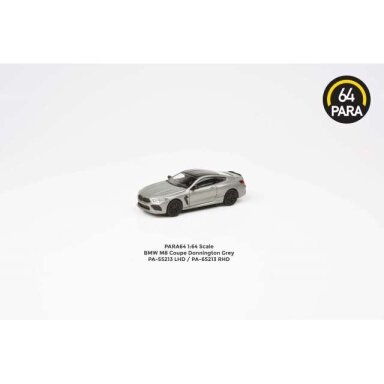 PRE-ORD3R Para64 Modeliukas 1/64 BMW M8 Coupe *Right Hand Drive*, donington grey metallic (cars in a deluxe Acrylic window box) PRE-ORD3R Para64 Modeliukas 1/64 BMW M8 Coupe *Right Hand Drive*, donington grey metallic (cars in a deluxe Acrylic window box)