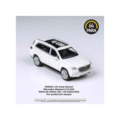PRE-ORD3R Para64 Modeliukas 2020 Mercedes Maybach GLS *Left Hand Drive*, white (cars in a deluxe Acrylic window box) PRE-ORD3R Para64 Modeliukas 2020 Mercedes Maybach GLS *Left Hand Drive*, white (cars in a deluxe Acrylic window box)