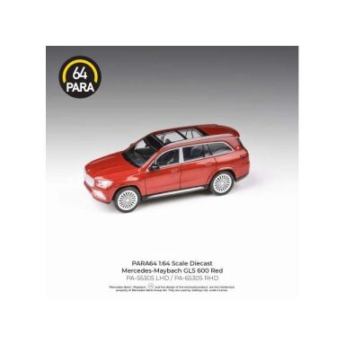 Para64 Modeliukas 2020 Mercedes Maybach GLS *Left Hand Drive*, red (cars in a deluxe Acrylic window box) Para64 Modeliukas 2020 Mercedes Maybach GLS *Left Hand Drive*, red (cars in a deluxe Acrylic window box)