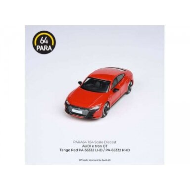 Para64 Modeliukas Audi E-Tron GT *Left Hand Drive*, tango red (cars in a deluxe Acrylic window box) Para64 Modeliukas Audi E-Tron GT *Left Hand Drive*, tango red (cars in a deluxe Acrylic window box)