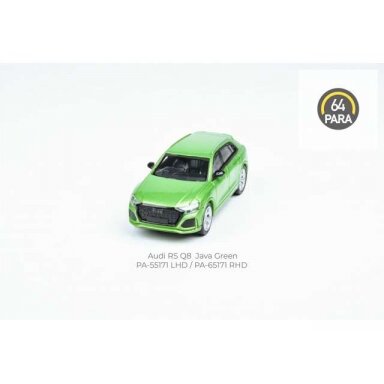 PRE-ORD3R Para64 Modeliukas Audi RS Q8 *Right Hand Drive*, java green (cars in a deluxe Acrylic window box) PRE-ORD3R Para64 Modeliukas Audi RS Q8 *Right Hand Drive*, java green (cars in a deluxe Acrylic window box)