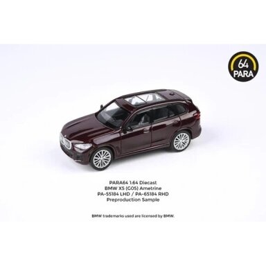 PRE-ORDER Para64 Modeliukas BMW X5 G05 *Right Hand Drive*, ametrine (red) (cars in a deluxe Acrylic window box) PRE-ORDER Para64 Modeliukas BMW X5 G05 *Right Hand Drive*, ametrine (red) (cars in a deluxe Acrylic window box)