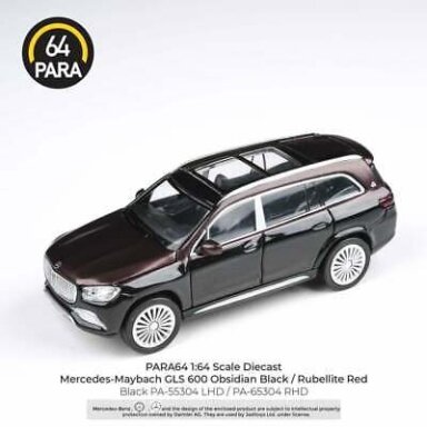 PRE-ORD3R Para64 Modeliukas Mercedes Maybach GLS *Right Hand Drive*, Obsidian Black/Rubellite Red (cars in a deluxe Acrylic window box) PRE-ORD3R Para64 Modeliukas Mercedes Maybach GLS *Right Hand Drive*, Obsidian Black/Rubellite Red (cars in a deluxe Acrylic window box)