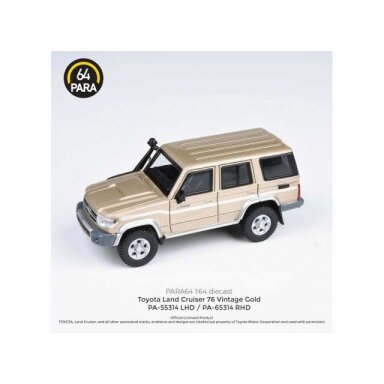 PRE-ORD3R Para64 Modeliukas Toyota Land Cruiser 76 *Right Hand Drive*, vintage gold (cars in a deluxe Acrylic window box) PRE-ORD3R Para64 Modeliukas Toyota Land Cruiser 76 *Right Hand Drive*, vintage gold (cars in a deluxe Acrylic window box)