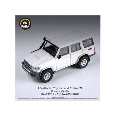 PRE-ORD3R Para64 Modeliukas Toyota Land Cruiser LC76 *Left Hand Drive*, french vanilla (cars in a deluxe Acrylic window box) PRE-ORD3R Para64 Modeliukas Toyota Land Cruiser LC76 *Left Hand Drive*, french vanilla (cars in a deluxe Acrylic window box)