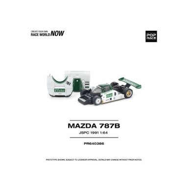 PRE-ORD3R Pop Race Modeliukas 1/64 1991 Mazda 787B JSPC, white/green PRE-ORD3R Pop Race Modeliukas 1/64 1991 Mazda 787B JSPC, white/green