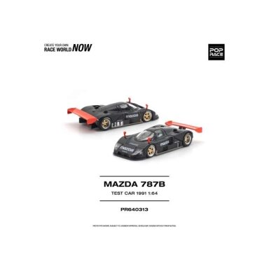 PRE-ORD3R Pop race Modeliukas 1/64 1991 Mazda 787B Test car, black/red PRE-ORD3R Pop race Modeliukas 1/64 1991 Mazda 787B Test car, black/red