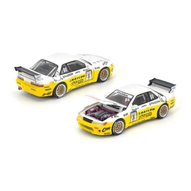 PRE-ORD3R Pop Race Modeliukas 1/64 2020 Pandem Silvia S13 D1, yellow/white