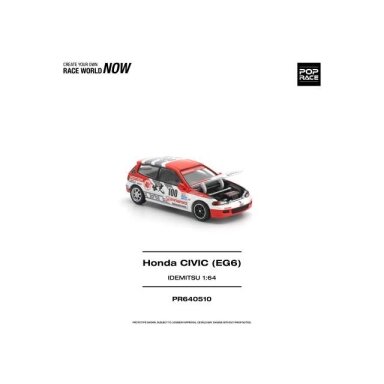 PRE-ORD3R Pop race Modeliukas 1/64 Honda Civic (EG6) Idemitsu Motion Infinite, white/red PRE-ORD3R Pop race Modeliukas 1/64 Honda Civic (EG6) Idemitsu Motion Infinite, white/red
