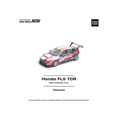 PRE-ORD3R Pop Race Modeliukas 1/64 Honda Civic Type-R (FL5) TCR- M&K Racing, white/blue/red PRE-ORD3R Pop Race Modeliukas 1/64 Honda Civic Type-R (FL5) TCR- M&K Racing, white/blue/red