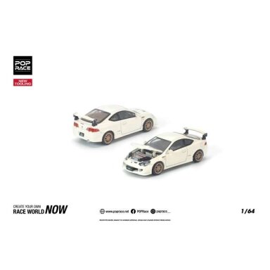 PRE-ORD3R Pop race Modeliukas 1/64 Honda DC5 Mugen, white PRE-ORD3R Pop race Modeliukas 1/64 Honda DC5 Mugen, white