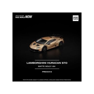 PRE-ORD3R Pop Race Modeliukas 1/64 Lamborghini Huracan STO, matte gold PRE-ORD3R Pop Race Modeliukas 1/64 Lamborghini Huracan STO, matte gold