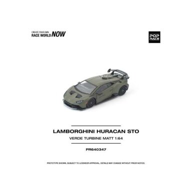 PRE-ORD3R Pop Race Modeliukas 1/64 Lamborghini Huracan STO, verde turbine matt