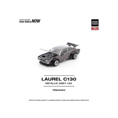 PRE-ORD3R Pop Race Modeliukas 1/64 Laurel C130, metallic grey