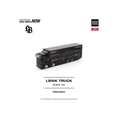PRE-ORD3R Pop race Modeliukas 1/64 LBWK Truck, black/gold PRE-ORD3R Pop race Modeliukas 1/64 LBWK Truck, black/gold