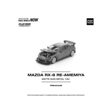 PRE-ORD3R Pop Race Modeliukas 1/64 Mazda RX-8 Reamemiya, gun metal PRE-ORD3R Pop Race Modeliukas 1/64 Mazda RX-8 Reamemiya, gun metal