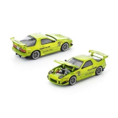 PRE-ORD3R Pop Race Modeliukas 1/64 Mazda RX7 FC35 Re-Amemiya, luminous green