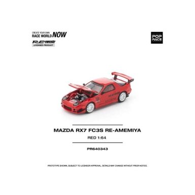 PRE-ORD3R Pop Race Modeliukas 1/64 Mazda RX7 FC3S Re-Amemiya, red