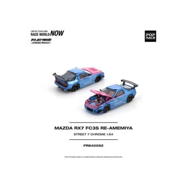 Pop race Modeliukas 1/64 Mazda RX7 (FC3S) Re-Amemiya Street7 Chrome Pop race Modeliukas 1/64 Mazda RX7 (FC3S) Re-Amemiya Street7 Chrome