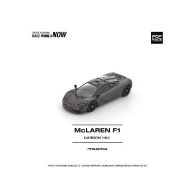 PRE-ORD3R Pop Race Modeliukas 1/64 McLaren F1, carbon edition