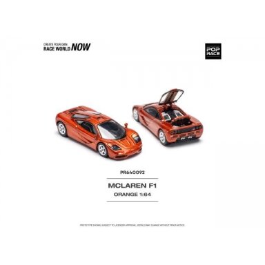 Pop Race Modeliukas 1/64 McLaren F1, orange Pop Race Modeliukas 1/64 McLaren F1, orange