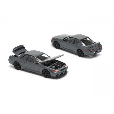Pop Race Modeliukas 1/64 Nissan Skyline GT-R R32, gun metal metallic Pop Race Modeliukas 1/64 Nissan Skyline GT-R R32, gun metal metallic
