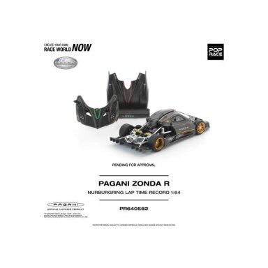 PRE-ORD3R Pop race Modeliukas 1/64 Pagani Zonda R Nurburgring Lap Time Record, grey PRE-ORD3R Pop race Modeliukas 1/64 Pagani Zonda R Nurburgring Lap Time Record, grey