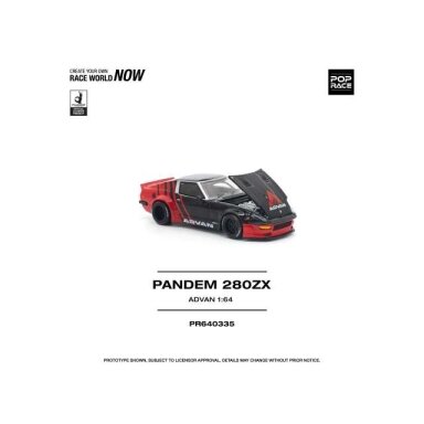 PRE-ORD3R Pop Race Modeliukas 1/64 Pandem 280ZX *Advan*, black/red