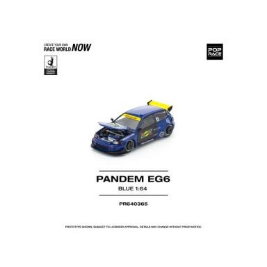 PRE-ORD3R Pop Race Modeliukas 1/64 Pandem Civic EG6, blue/black