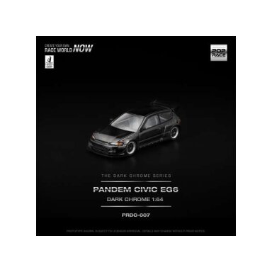 PRE-ORD3R Pop Race Modeliukas 1/64 Pandem Civic EG6 *The Dark Chrome Series*, dark chrome PRE-ORD3R Pop Race Modeliukas 1/64 Pandem Civic EG6 *The Dark Chrome Series*, dark chrome