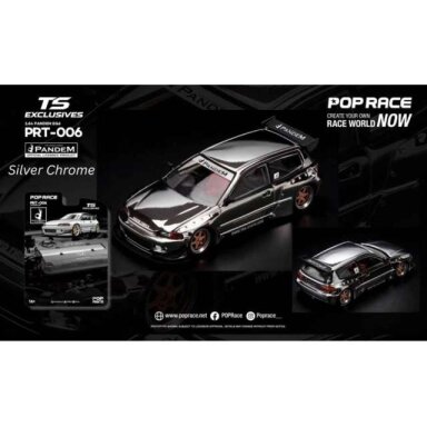 PRE-ORD3R Pop race Modeliukas 1/64 Pandem EG6 *Tokyo Station Exclusives*, silver chrome PRE-ORD3R Pop race Modeliukas 1/64 Pandem EG6 *Tokyo Station Exclusives*, silver chrome
