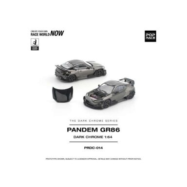 PRE-ORD3R Pop race Modeliukas 1/64 Pandem GR 86, dark chrome PRE-ORD3R Pop race Modeliukas 1/64 Pandem GR 86, dark chrome