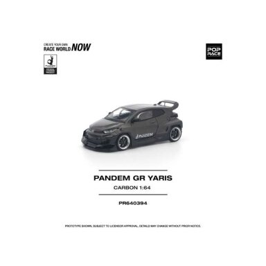 PRE-ORD3R Pop Race Modeliukas 1/64 Pandem GR Yaris, carbon edition