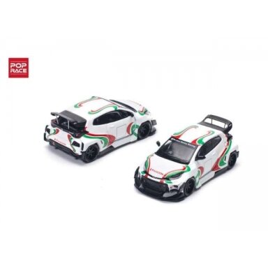 Pop Race Modeliukas 1/64 Pandem GR Yaris, Rally Livery, white/green/red Pop Race Modeliukas 1/64 Pandem GR Yaris, Rally Livery, white/green/red
