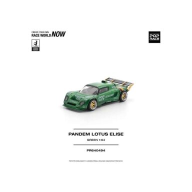 PRE-ORD3R Pop race Modeliukas 1/64 Pandem Lotus Elise, green PRE-ORD3R Pop race Modeliukas 1/64 Pandem Lotus Elise, green