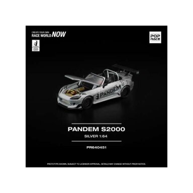 PRE-ORD3R Pop Race Modeliukas 1/64 Pandem S2000, silver PRE-ORD3R Pop Race Modeliukas 1/64 Pandem S2000, silver