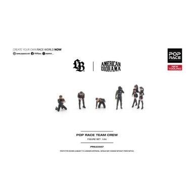 PRE-ORD3R Pop race Modeliukas 1/64 POP RACE Team Crew (6 Figures), black PRE-ORD3R Pop race Modeliukas 1/64 POP RACE Team Crew (6 Figures), black
