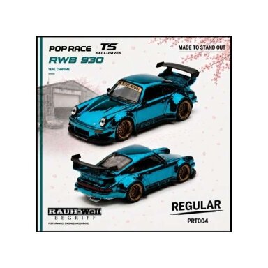 PRE-ORD3R Pop race Modeliukas 1/64 RWB 930 *Tokyo Station Exclusives*, teal chrome PRE-ORD3R Pop race Modeliukas 1/64 RWB 930 *Tokyo Station Exclusives*, teal chrome
