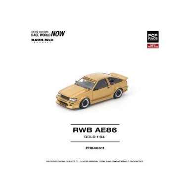 PRE-ORD3R Pop Race Modeliukas 1/64 RWB AE86 , gold