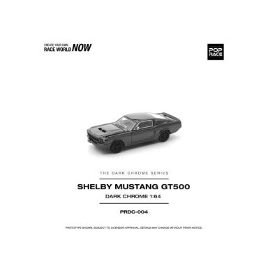PRE-ORD3R Pop Race Modeliukas 1/64 Shelby Mustang GT500 *The Dark Chrome Series*, dark chrome PRE-ORD3R Pop Race Modeliukas 1/64 Shelby Mustang GT500 *The Dark Chrome Series*, dark chrome