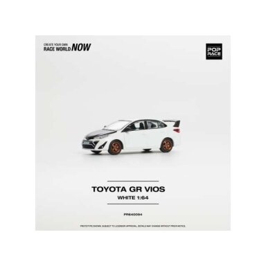 Pop Race Modeliukas 1/64 Toyota GR Vios, white Pop Race Modeliukas 1/64 Toyota GR Vios, white