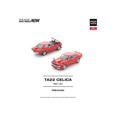 PRE-ORD3R Pop race Modeliukas 1/64 Toyota TA22 Celica, red PRE-ORD3R Pop race Modeliukas 1/64 Toyota TA22 Celica, red