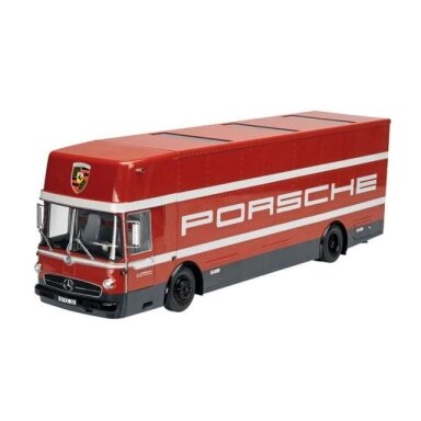 PRE-ORD3R Schuco #S18U00153 1/18 Mercedes Benz O317 *Porsche*, red/white