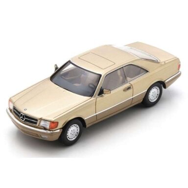 PRE-ORD3R Schuco #S43U00098 1/43 1989 Mercedes Benz 560 SEC, gold/brown